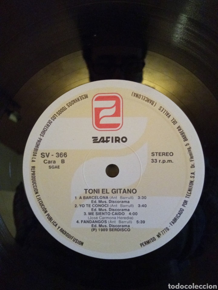 Discos de vinilo: TONY EL GITANO. LP. VINILO. ZAFIRO - Foto 6