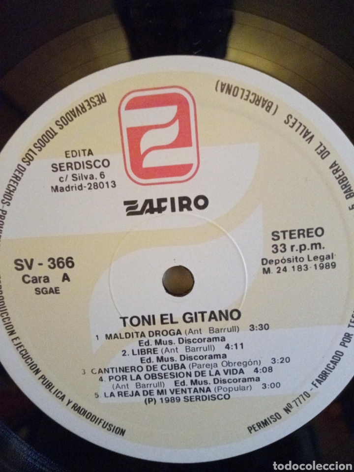 Discos de vinilo: TONY EL GITANO. LP. VINILO. ZAFIRO - Foto 8