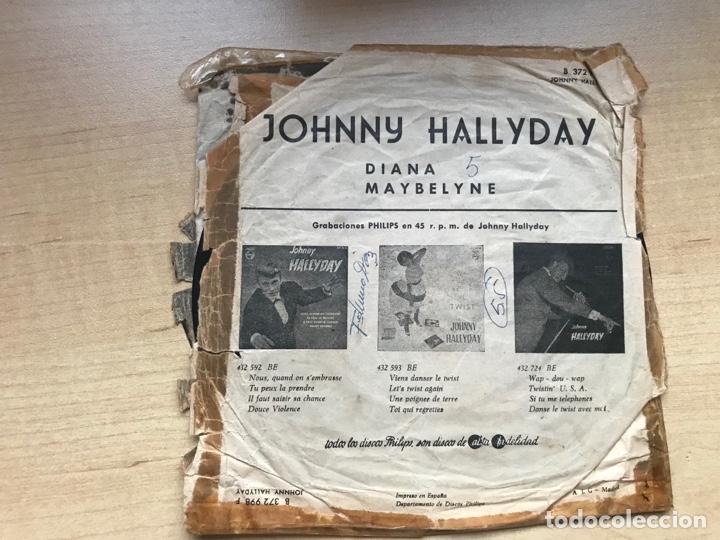 Discos de vinilo: Johnny Hallyday. Diana. Maybeline. Dificil&iacute;simo - Foto 2