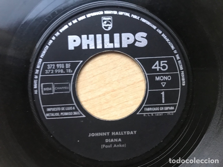 Discos de vinilo: Johnny Hallyday. Diana. Maybeline. Dificil&iacute;simo - Foto 4
