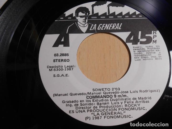 Discos de vinilo: COMMANDO 9 MM, SG, SOWETO + 1, A&Ntilde;O 1987 - Foto 3