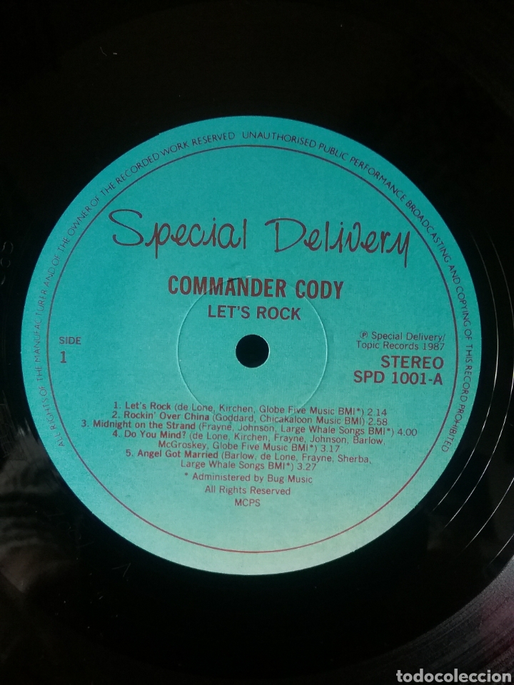 Discos de vinilo: Commander Cody 1987 Topic Records .Cartel - Foto 3