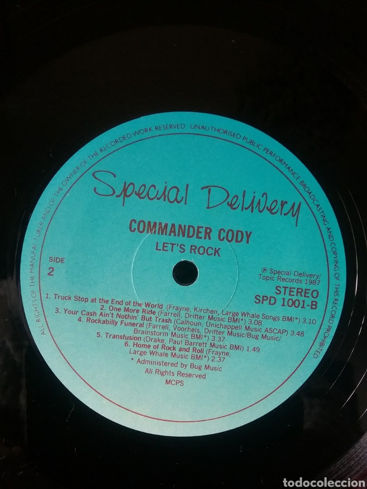 Discos de vinilo: Commander Cody 1987 Topic Records .Cartel - Foto 4