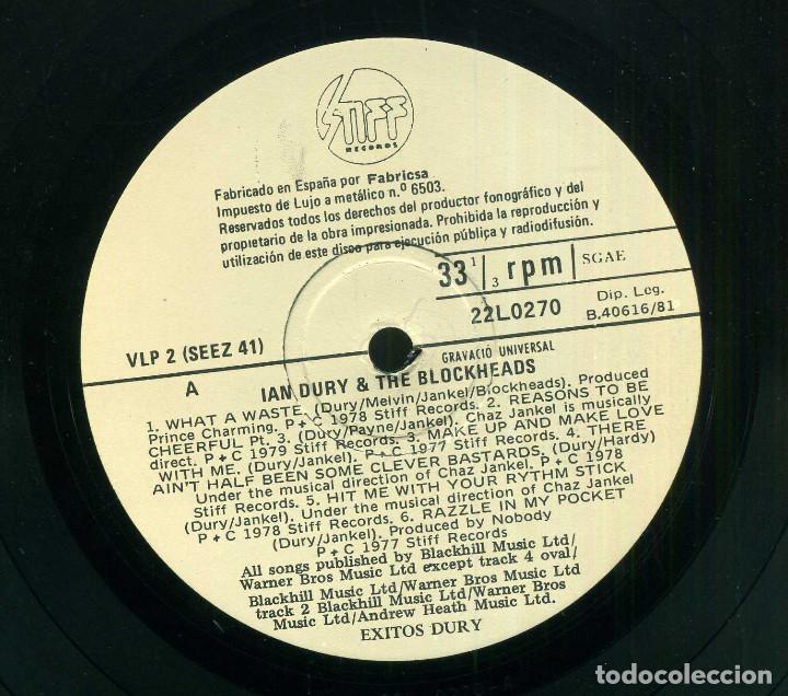 Discos de vinilo: IAN DURY & THE BLOCKHEADS - EXITOS DURY - Foto 1