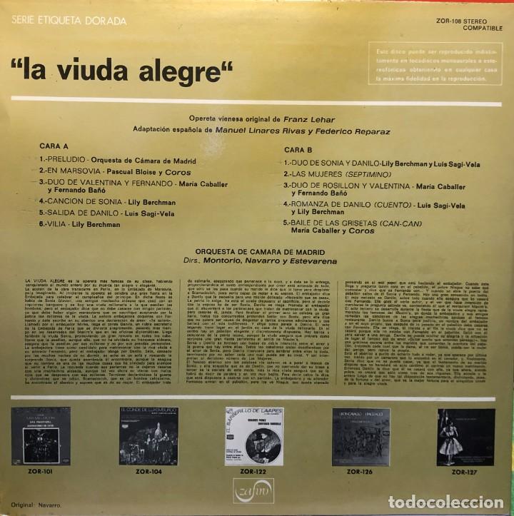 Discos de vinilo: Lily Berchman, Luis Sagi-Vela - La Viuda Alegre - Foto 2