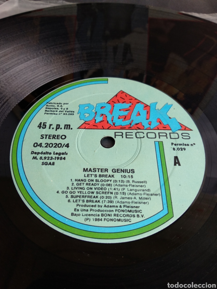 Discos de vinilo: *MASTER GENIUS, LETSBREAK, SPAIN, BREAK, 1984 - Foto 4