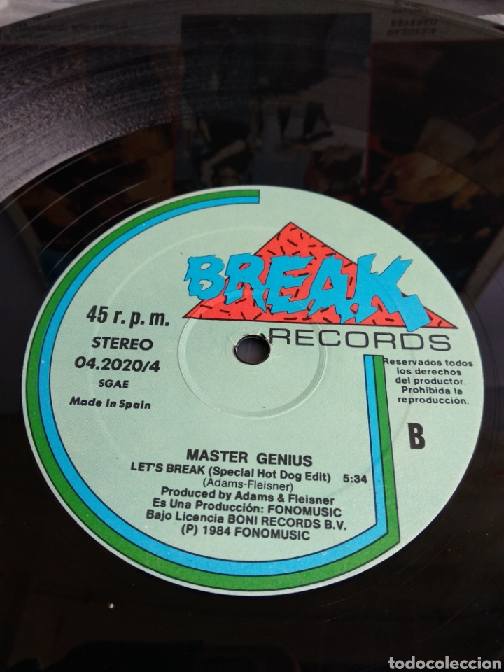 Discos de vinilo: *MASTER GENIUS, LETSBREAK, SPAIN, BREAK, 1984 - Foto 3