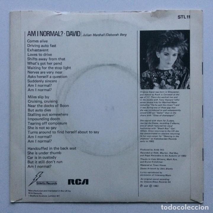 Discos de vinilo: David &lrm;&ndash; Am I Normal? / Am I Normal? (Disco Version) , UK 1983 RCA - Foto 2
