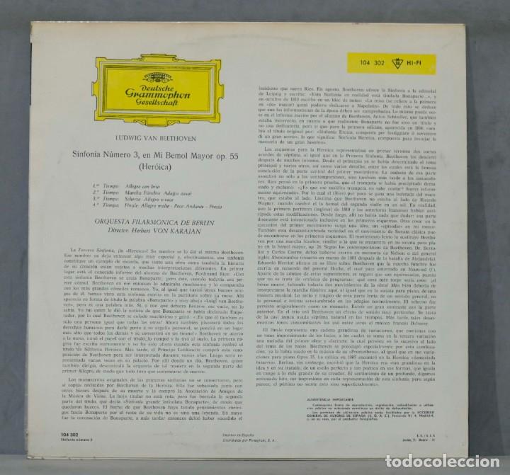 Discos de vinilo: LP. KARAJAN. BEETHOVEN. SINFON&Iacute;A 3 - Foto 2