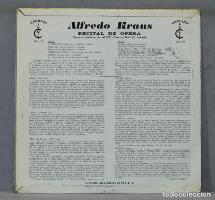 Discos de vinilo: LP. ALFREDO KRAUS. RECITAL DE OPERA - Foto 2