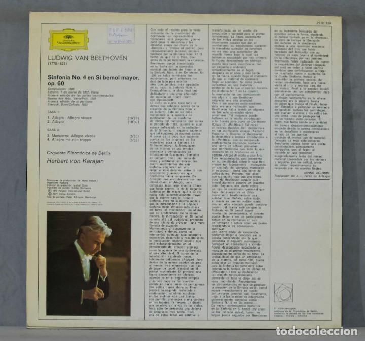 Discos de vinilo: LP. BEETHOVEN. KARAJAN. SINFONIA 4 - Foto 2