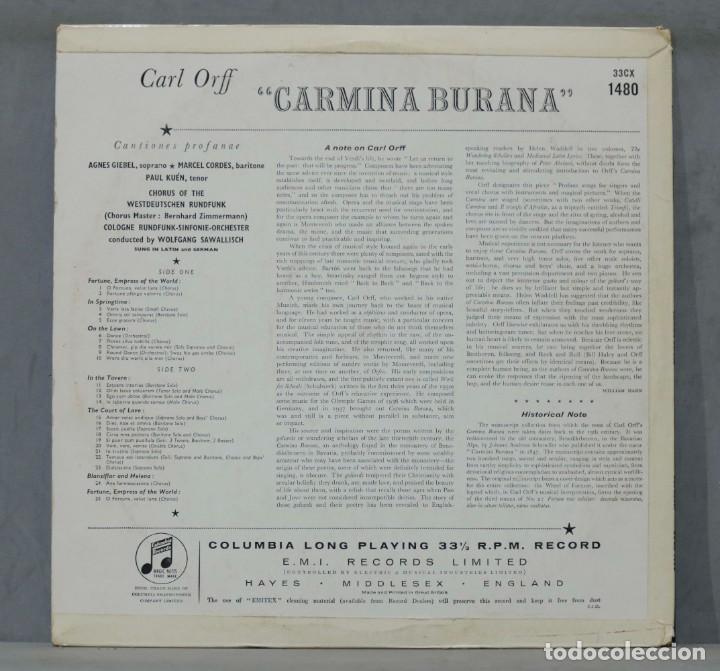 Discos de vinilo: LP. CARMINA BURANA. ORFF - Foto 2
