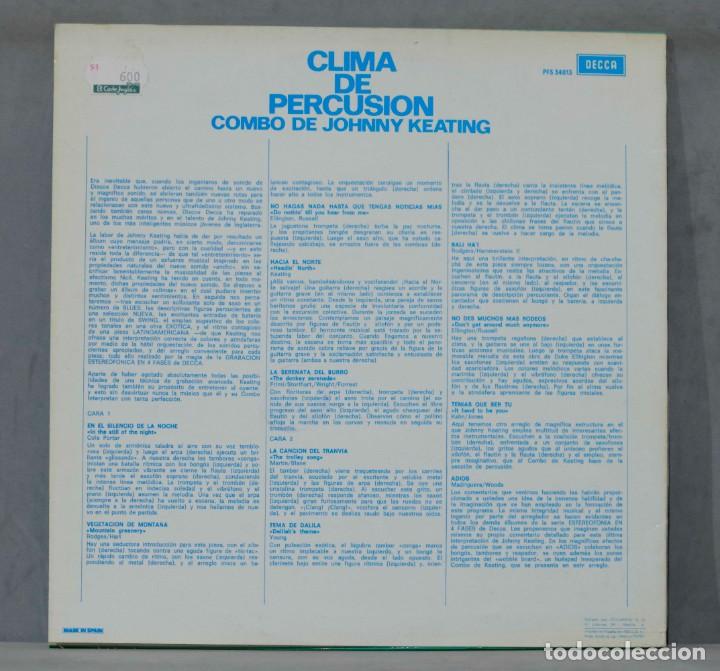 Discos de vinilo: LP. CLIMA DE PERCUSION. COMBO DE JOHNNY KEATING - Foto 2