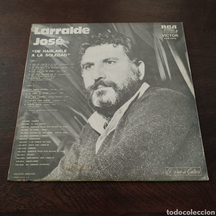 Discos de vinilo: JOSE LARRALDE - DE HABLARLE A LA SOLEDAD - Foto 2