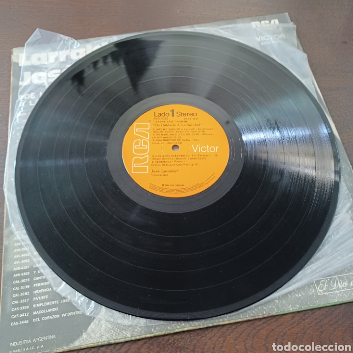 Discos de vinilo: JOSE LARRALDE - DE HABLARLE A LA SOLEDAD - Foto 4