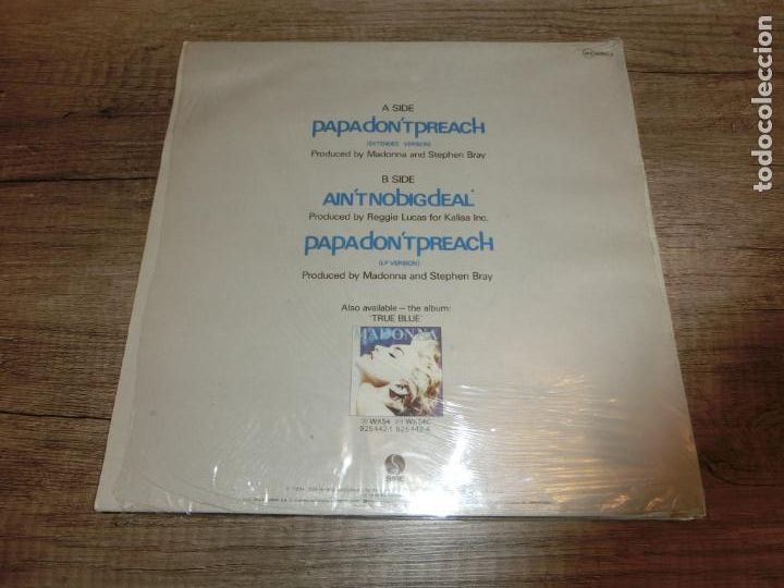 Discos de vinilo: MADONNA - PAPA DONT PREACH (EXTENDED VERSION) (SPAIN 1986) - Foto 2