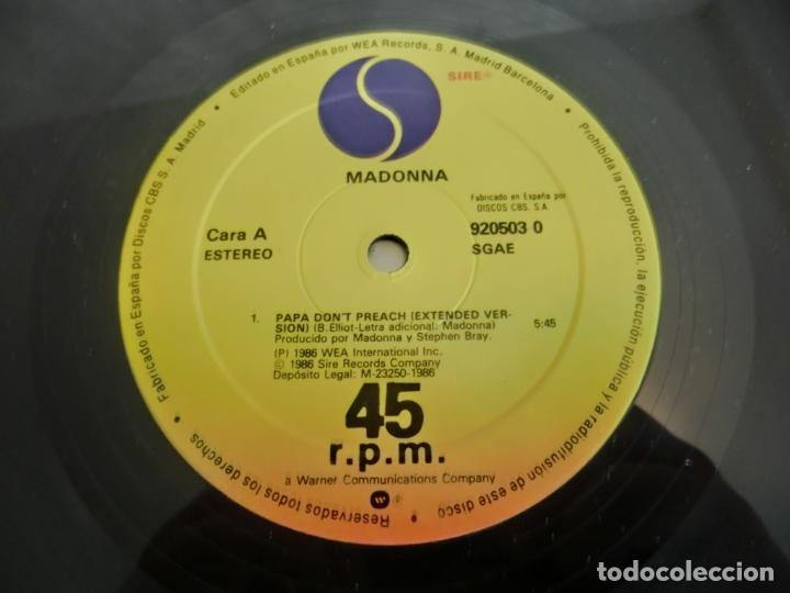 Discos de vinilo: MADONNA - PAPA DONT PREACH (EXTENDED VERSION) (SPAIN 1986) - Foto 3