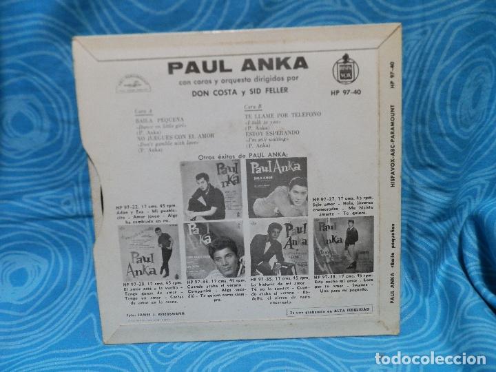 Discos de vinilo: SINGLE PAUL ANKA, BAILA PEQUE&Ntilde;A - Foto 2
