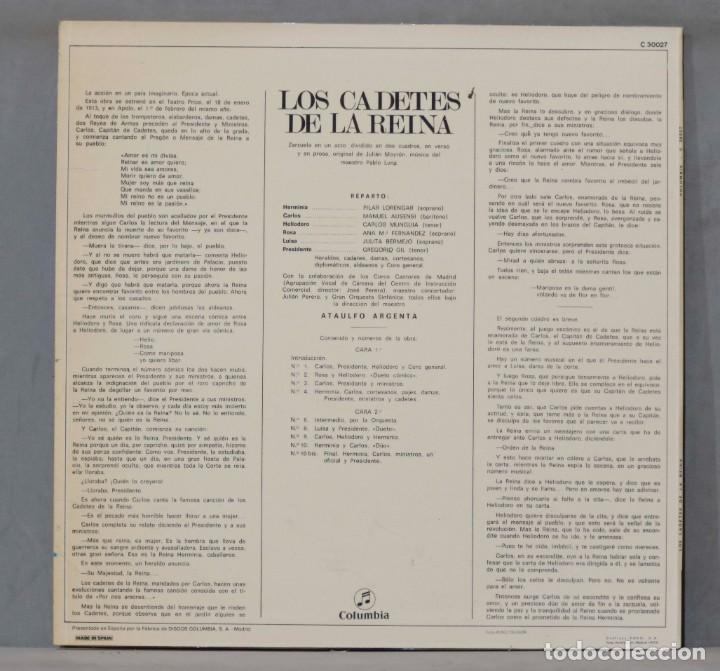 Discos de vinilo: LP. LOS CADETES DE LA REINA - Foto 2