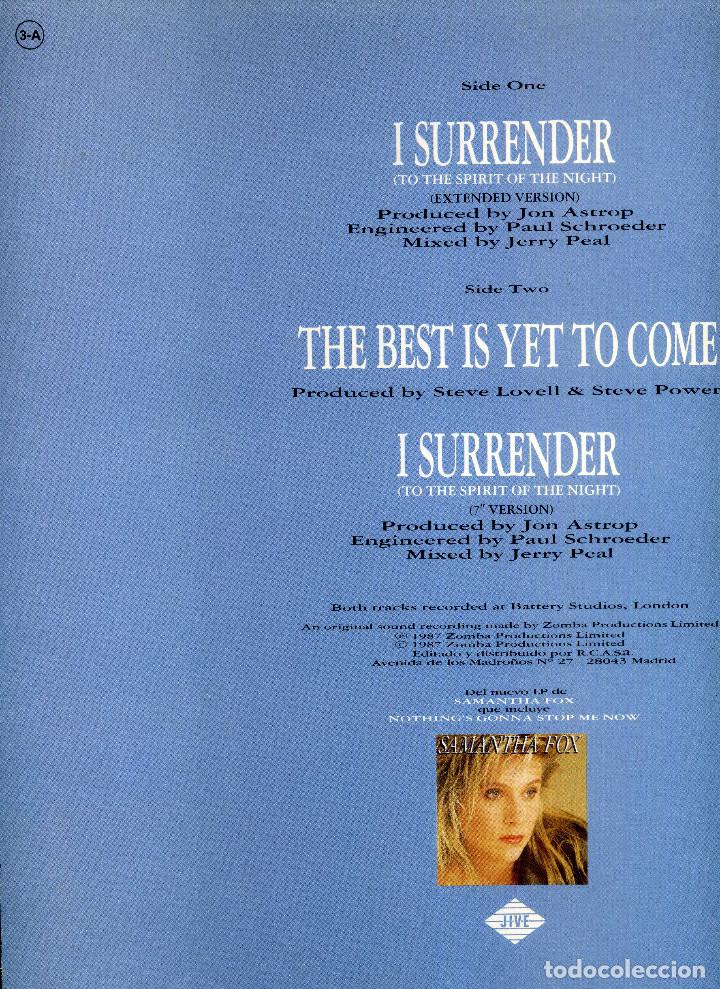 Discos de vinilo: SAMANTHA FOX - I SURRENDER - Foto 4