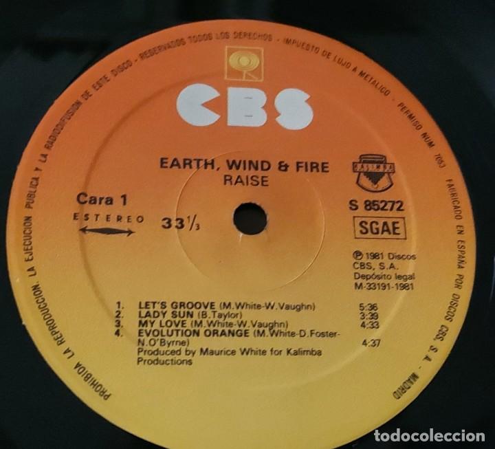 Discos de vinilo: LP EARTH WIND FIRE RAISE CBS 1981 ESPA&Ntilde;A - Foto 4
