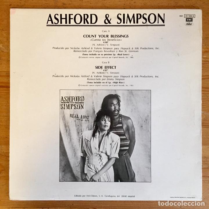 Discos de vinilo: ASHFORD & SIMPSON : COUNT YOUR BLESSINGS / SIDE EFFECT [CAPITOL - ESP 1986] 12&rdquo; - Foto 2