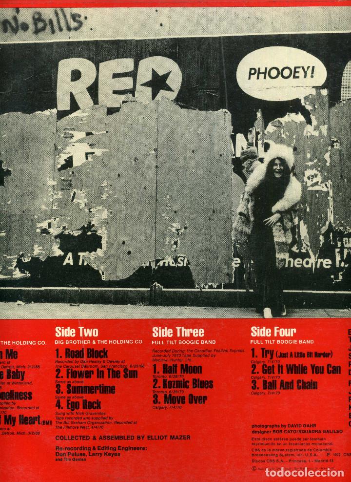 Discos de vinilo: JANIS JOPLIN - IN CONCERT - Foto 3