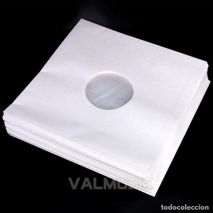 Discos de vinilo: 50 FUNDAS INTERIORES DE PAPEL BLANCO ANTIEST&Aacute;TICAS PARA DISCOS DE VINILO LP Y 12&rdquo; MAXIS