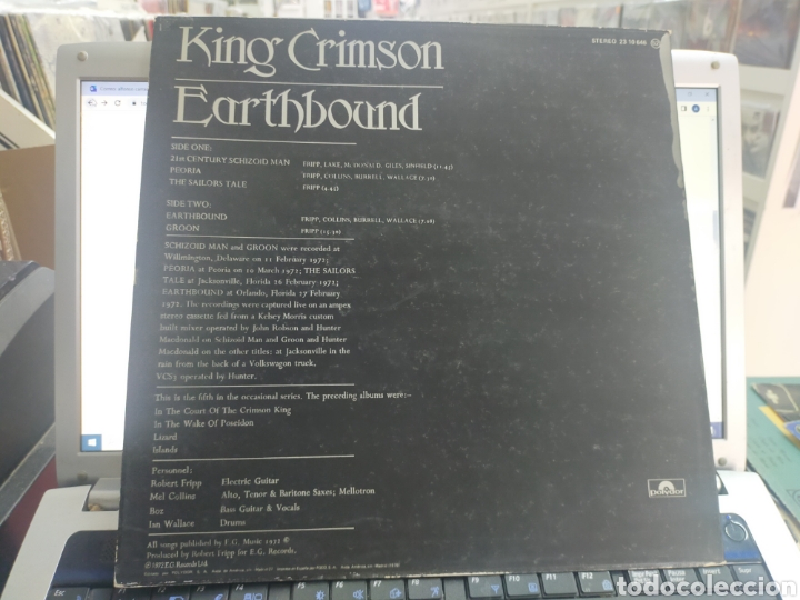 Discos de vinilo: King crimson LP earthbound Espa&ntilde;a 1978 - Foto 2
