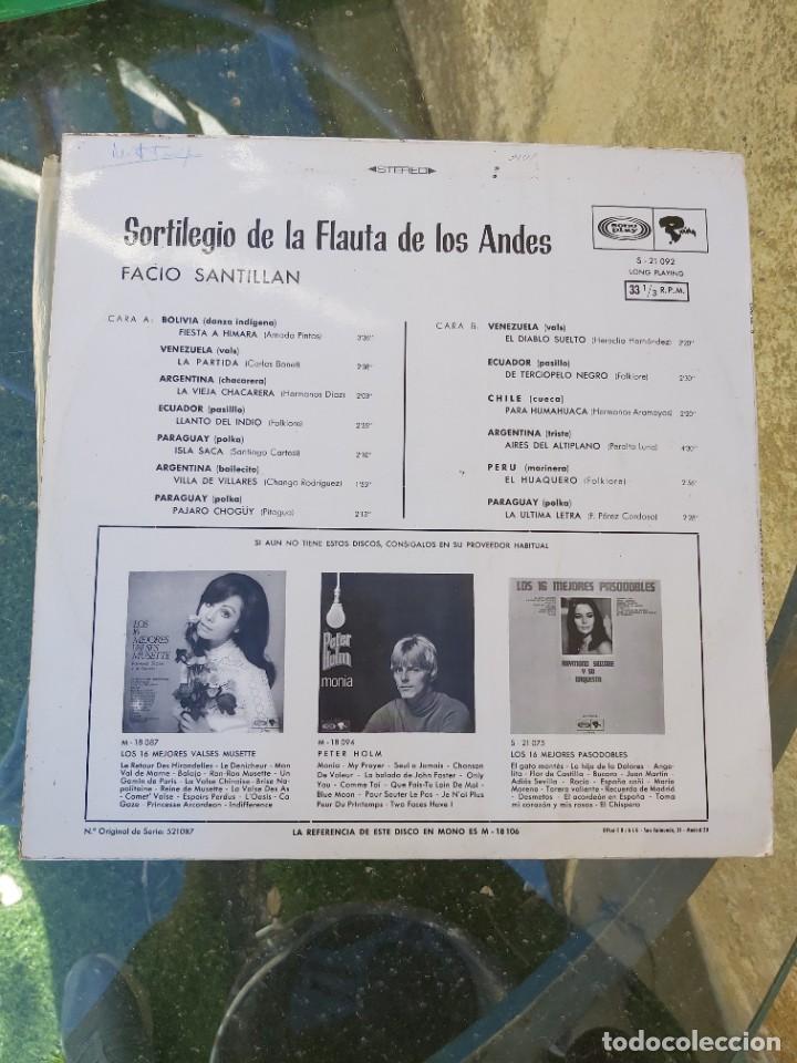 Discos de vinilo: SORTILEGIO DE LA FLAUTA DE LOS ANDES. FACIO SANTILL&Aacute;N. - Foto 2