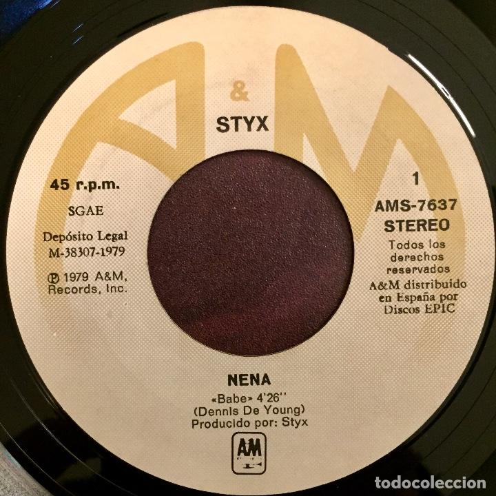 Discos de vinilo: STYX : BABE / IM OK [A&M - ESP 1979] 7&rdquo; - Foto 3