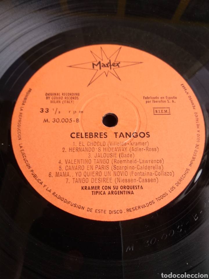 Discos de vinilo: *KRAMER ORQUESTA, TANGOS, SPAIN, MARTEX, 1965 - Foto 3