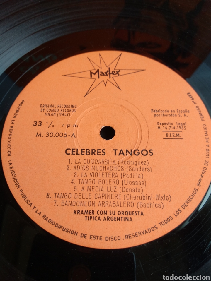 Discos de vinilo: *KRAMER ORQUESTA, TANGOS, SPAIN, MARTEX, 1965 - Foto 4