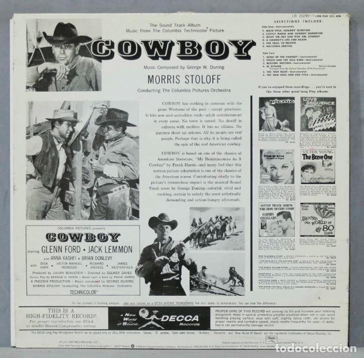 Discos de vinilo: LP. George Duning. Cowboy - Foto 2