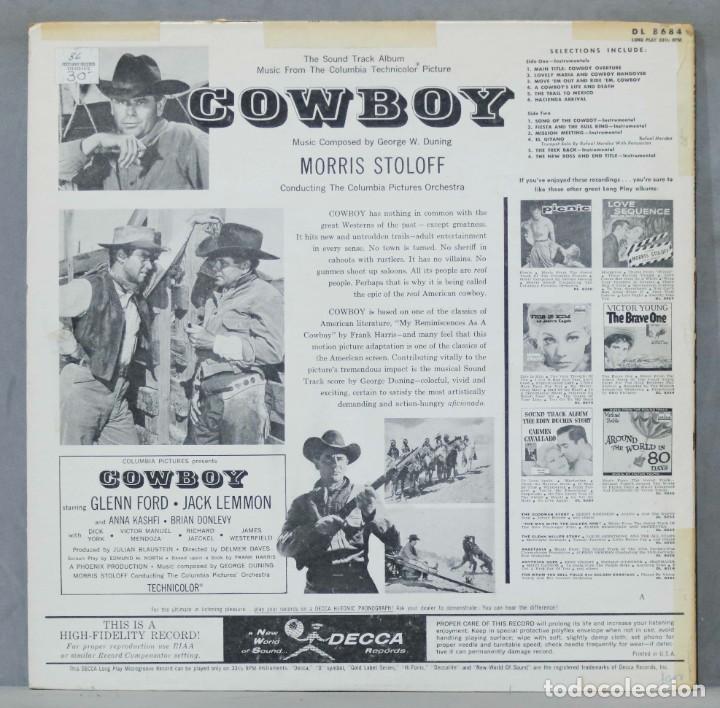 Discos de vinilo: LP. George Duning. Cowboy - Foto 2