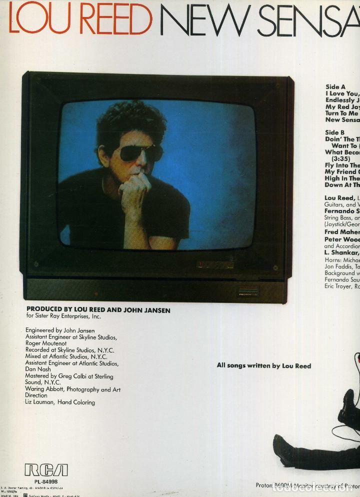 Discos de vinilo: LOU REED - NEW SENSATIONS - Foto 3