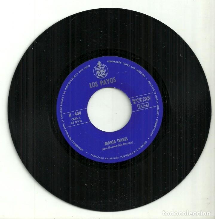 Discos de vinilo: LOS PAYOS - MARIA ISABEL / COMPASION - HISPAVOX - 1969 - Foto 2