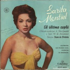 Discos de vinilo: SARITA MONTIEL - EL ULTIMO CUPLE - CLAVELITOS / SUS PICAROS OJOS / VALENCIA / LA MACHICA - 1962. Lote 328292473