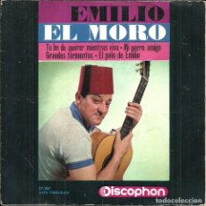 Discos de vinilo: EMILIO EL MORO - TE HE DE QUERER MIENTRAS VIVA / MI PERRO AMIGO / GRANDES TORMENTOS +1 - 1963. Lote 328386358