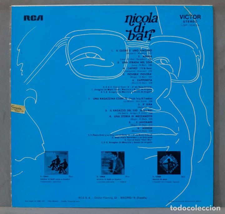 Discos de vinilo: LP. NICOLA DI BARI. IL CUORE E&acute;UNO ZINGARO - Foto 2
