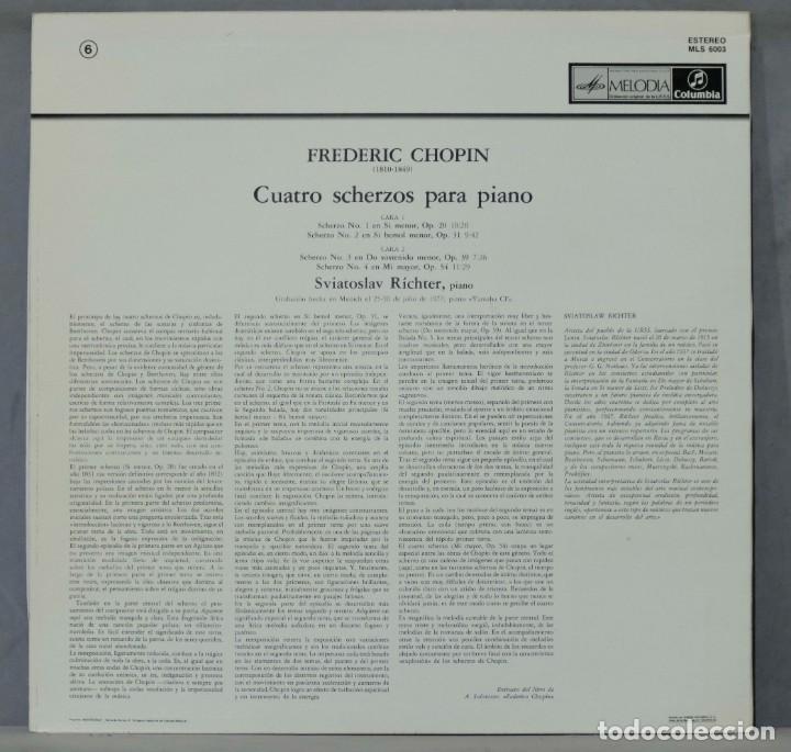 Discos de vinilo: LP. CHOPIN. CUATRO SCHERZOS. RICHTER - Foto 2