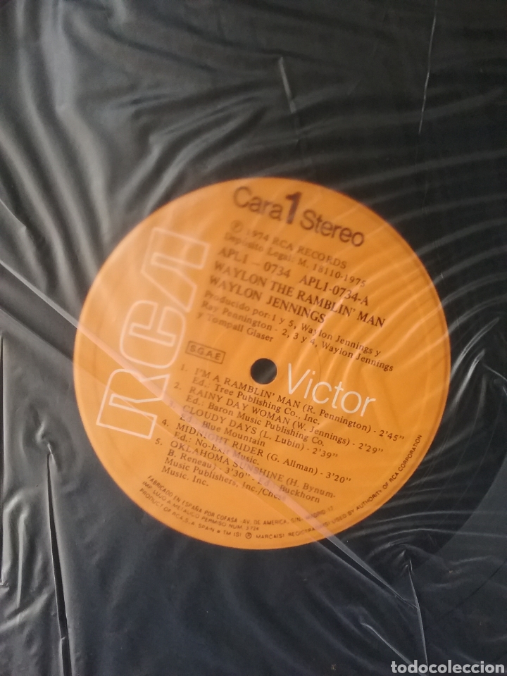 Discos de vinilo: WAYLON 1975 RCA Copia Spain - Foto 3