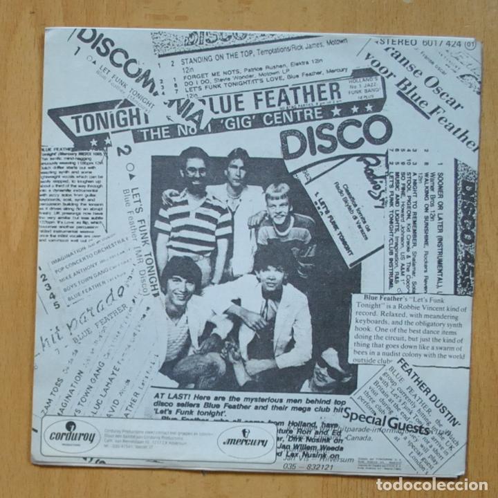 Discos de vinilo: BLUE FEATHER - LETS FUNK TONIGHT / DANCE - SINGLE - Foto 2