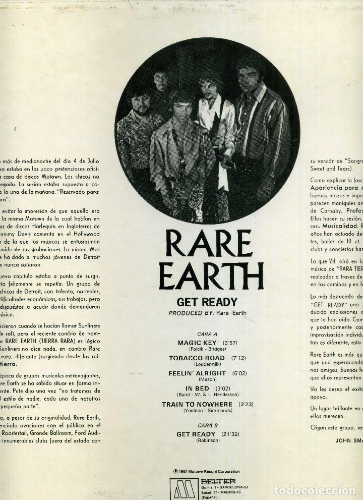 Discos de vinilo: RARE EART - GET READY - Foto 3