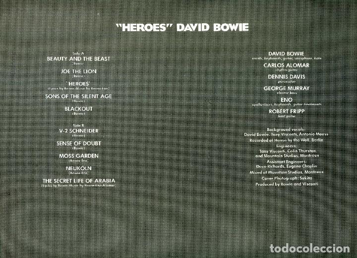 Discos de vinilo: DAVID BOWIE - HEROES - Foto 3
