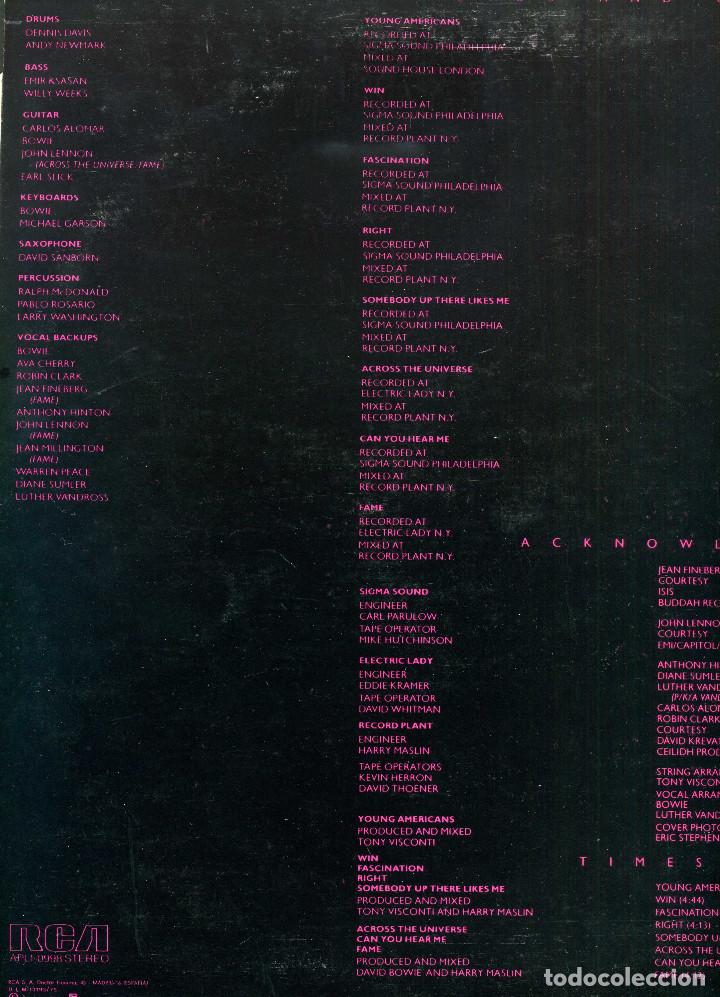 Discos de vinilo: DAVID BOWIE - YOUNG AMERICANS - Foto 3