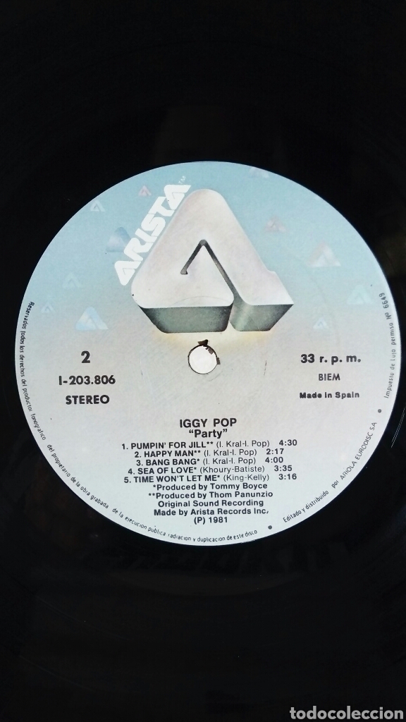 Discos de vinilo: Iggy Pop - Party 1981 Spain - Foto 4