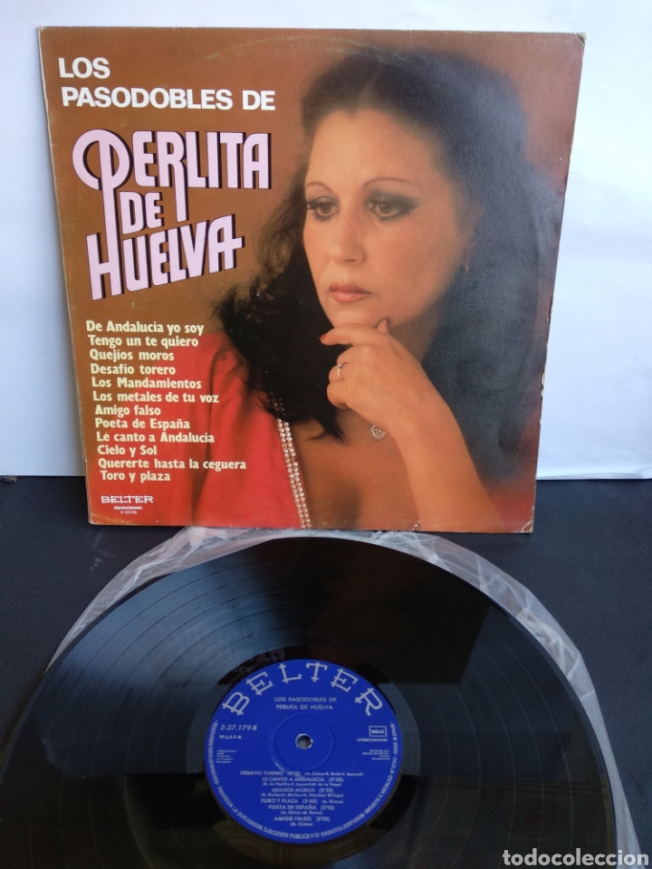 Disques de vinyle: LOS PASODOBLES DE PERLITA DE HUELVA, SPAIN, BELTER, 1980 A3