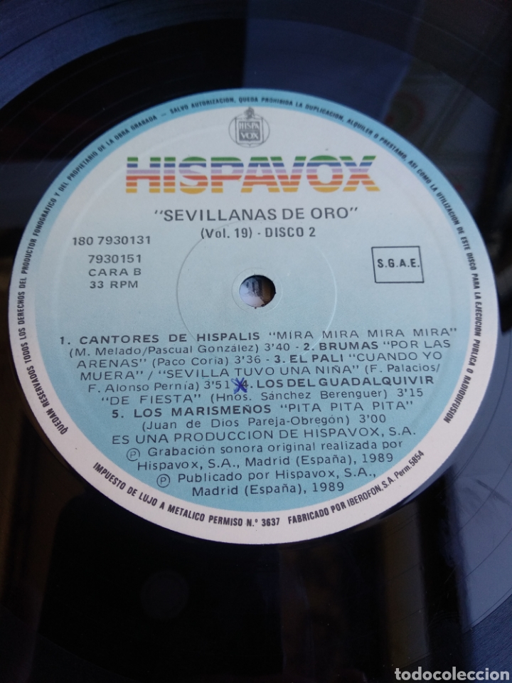 Discos de vinilo: *SEVILLANAS DE ORO, SPAIN, HISPAVOX 1989 - Foto 7
