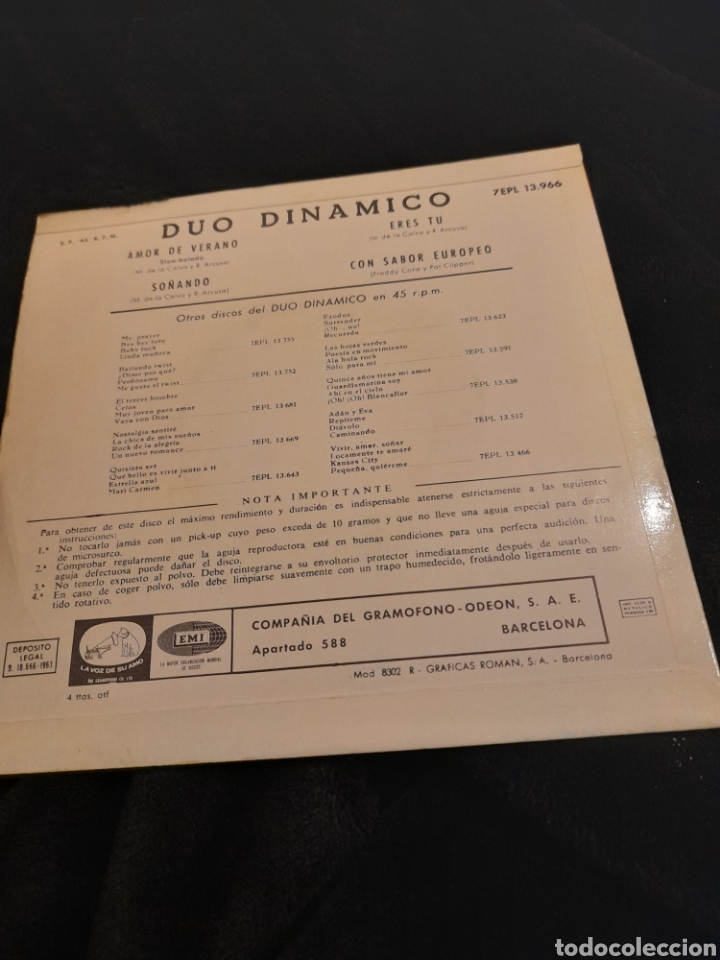 Discos de vinilo: Vinilo del D&uacute;o Din&aacute;mico, Amor de verano - Foto 2